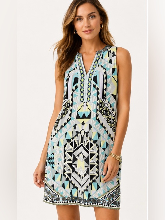 Hale Bob Dresses & Skirts - NWT Hale Bob Beaded Geometric Beaded Shift Dress L Resort MSRP $328